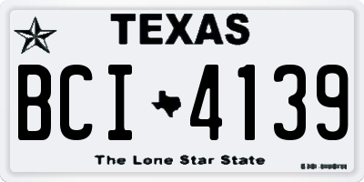 TX license plate BCI4139