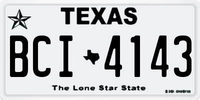 TX license plate BCI4143