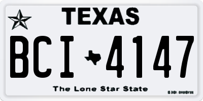 TX license plate BCI4147