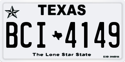 TX license plate BCI4149