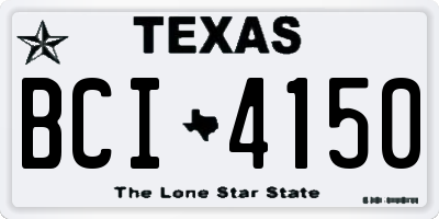 TX license plate BCI4150