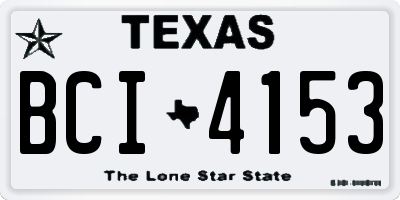 TX license plate BCI4153
