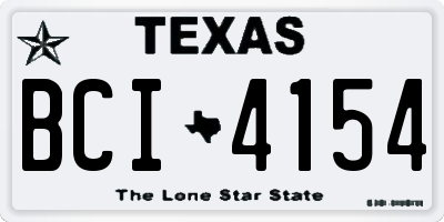 TX license plate BCI4154