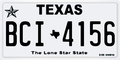 TX license plate BCI4156