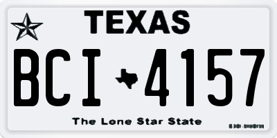 TX license plate BCI4157