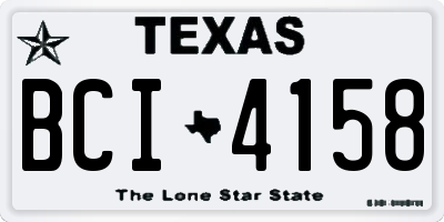 TX license plate BCI4158