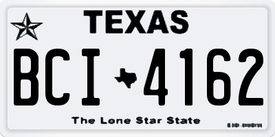 TX license plate BCI4162