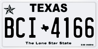 TX license plate BCI4166
