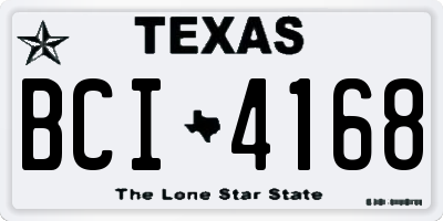 TX license plate BCI4168