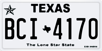 TX license plate BCI4170
