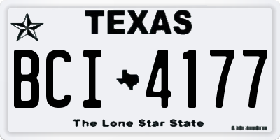 TX license plate BCI4177