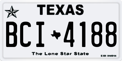 TX license plate BCI4188
