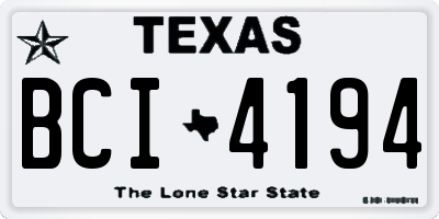 TX license plate BCI4194