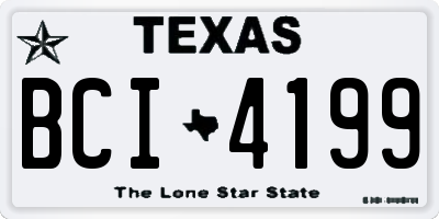 TX license plate BCI4199