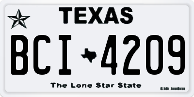 TX license plate BCI4209