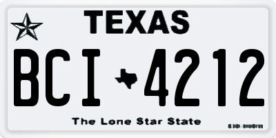 TX license plate BCI4212