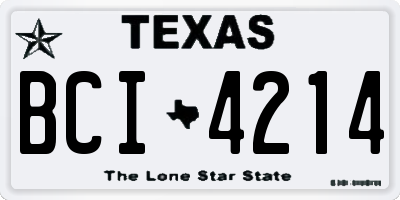 TX license plate BCI4214