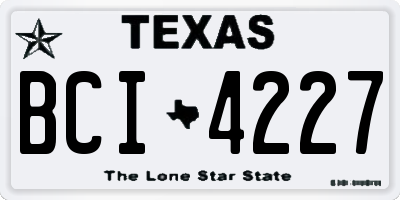 TX license plate BCI4227