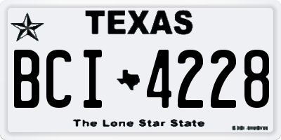 TX license plate BCI4228