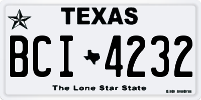 TX license plate BCI4232