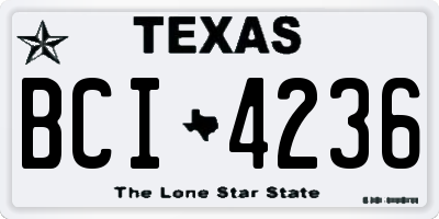 TX license plate BCI4236