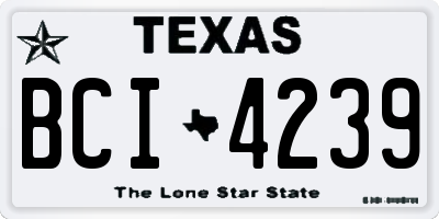 TX license plate BCI4239