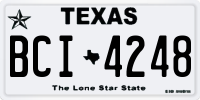 TX license plate BCI4248