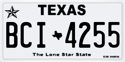 TX license plate BCI4255