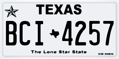 TX license plate BCI4257