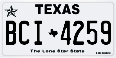 TX license plate BCI4259