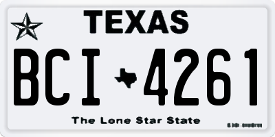 TX license plate BCI4261