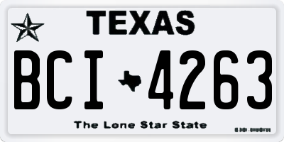 TX license plate BCI4263
