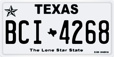 TX license plate BCI4268