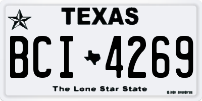 TX license plate BCI4269
