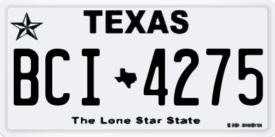 TX license plate BCI4275