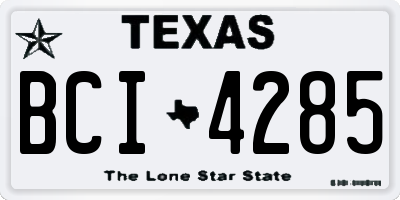 TX license plate BCI4285