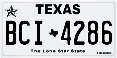 TX license plate BCI4286