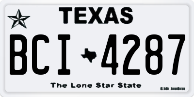 TX license plate BCI4287