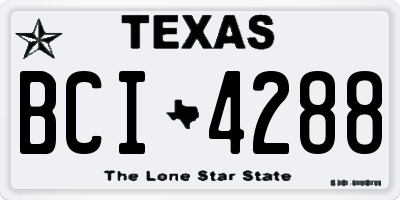 TX license plate BCI4288