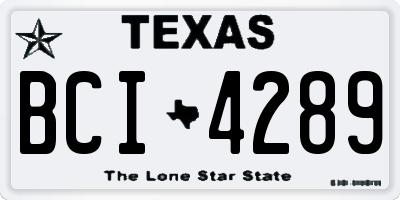 TX license plate BCI4289