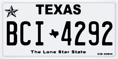 TX license plate BCI4292