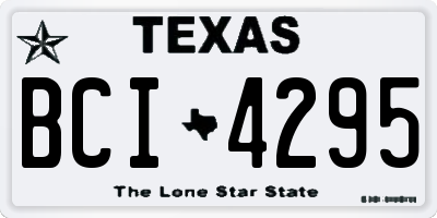TX license plate BCI4295