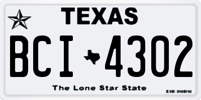 TX license plate BCI4302