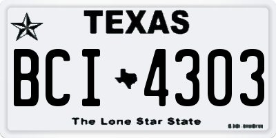 TX license plate BCI4303