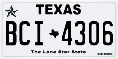 TX license plate BCI4306