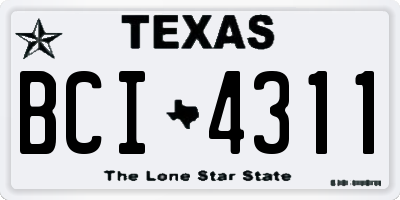 TX license plate BCI4311