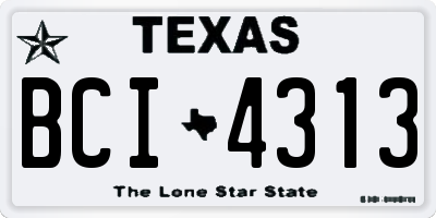 TX license plate BCI4313