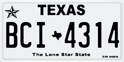 TX license plate BCI4314