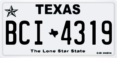 TX license plate BCI4319