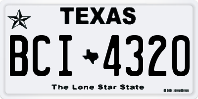 TX license plate BCI4320